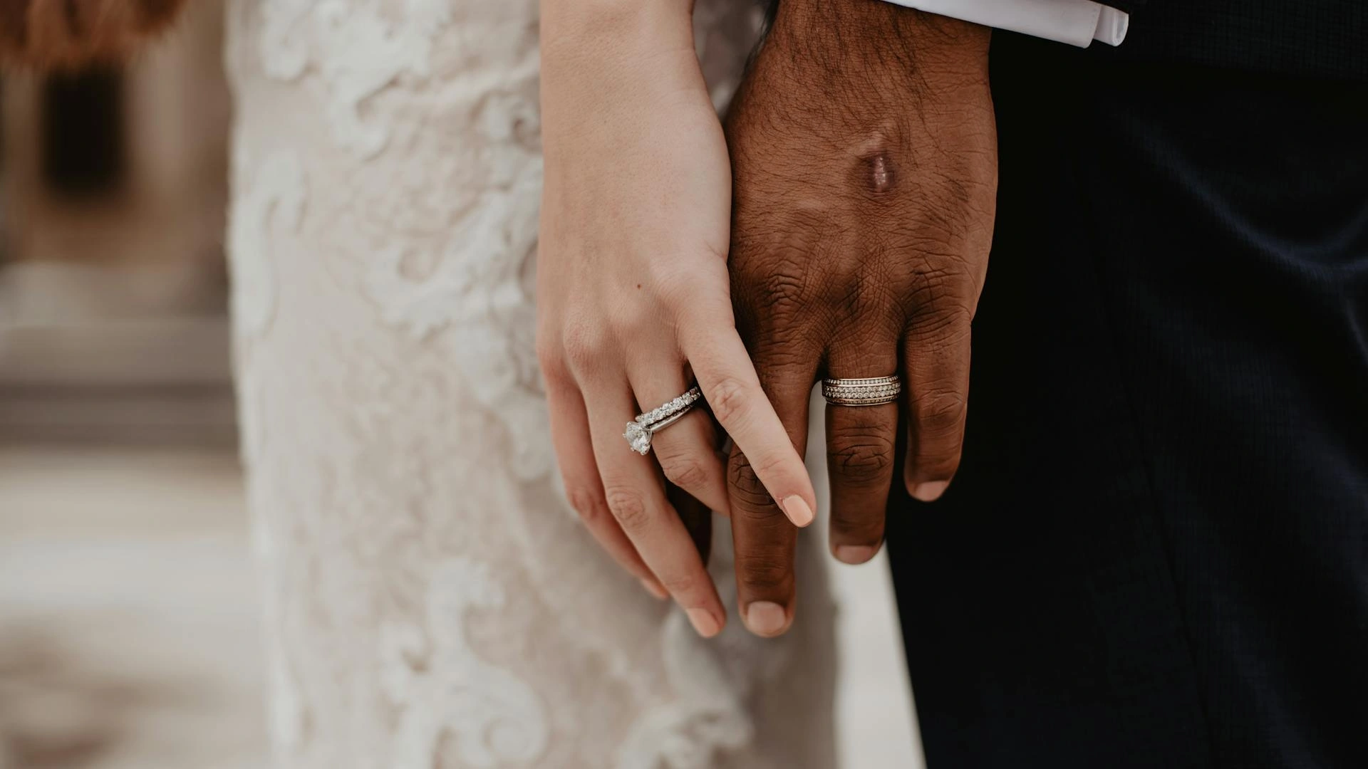 Bride and groom celebrating